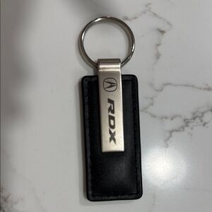 Black Key & Card Holder with Metal Ring